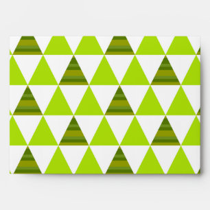 Enveloppe Triangles géométriques modernes Motif vert et blan