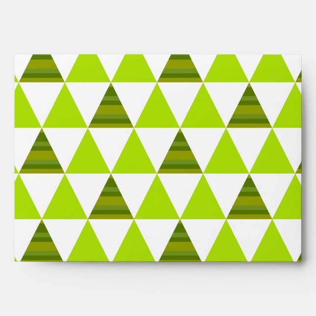 Enveloppe Triangles géométriques modernes Motif vert et blan (Devant)