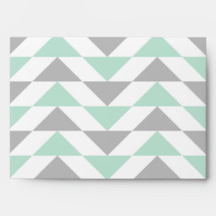 Enveloppe Triangles géométriques Motif blanc gris vert
