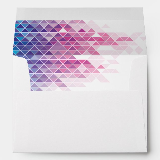 Enveloppe Triangles géométriques roses mariage moderne (Dos (Bas))