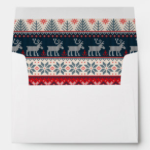 Enveloppe Tricot de Noël moche Motif Reindeer