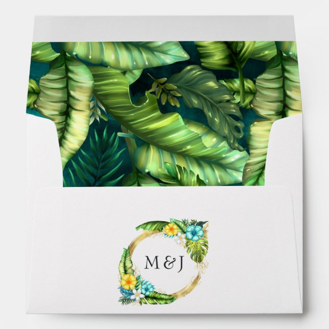 Enveloppe Tropical Aloha Été Plage Monogrammé (Dos (Bas))