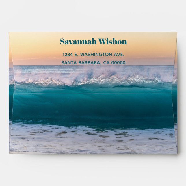 Enveloppe Tropical Beach Ocean Wave personnalisée (Dos (Haut rabat))
