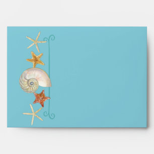 Enveloppe Tropical Beach Shells Starfish Nautilus Été