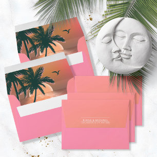 Enveloppe Tropical Isle Sunrise Mariage Pink ID581