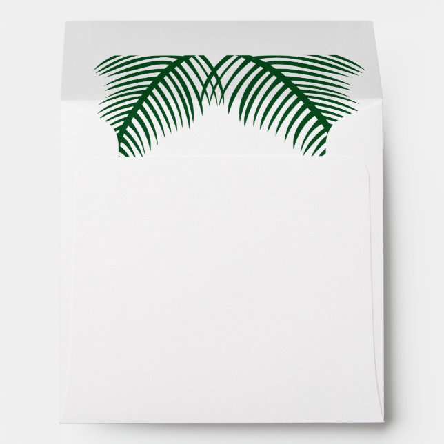 Enveloppe Tropical Palm Feuille Mariage Liner (Dos (Bas))