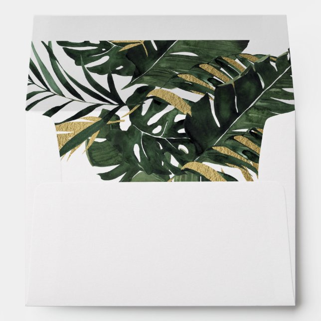 Enveloppe Tropical Palm Leaf Gold 3 (Dos (Bas))