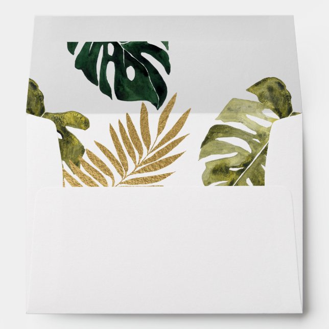 Enveloppe Tropical Palm Leaf Gold 4 (Dos (Bas))