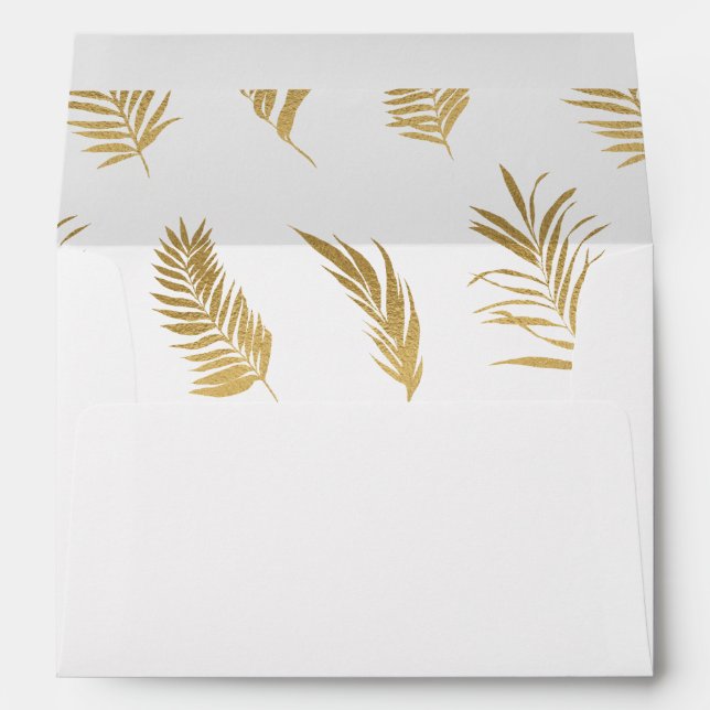 Enveloppe Tropical Palm Leaf Gold 5 (Dos (Bas))