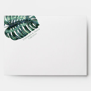 Enveloppe Tropical Palm Leaf Monstera Retour Adresse postale