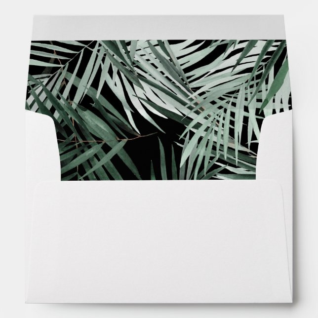 Enveloppe Tropical Palm Thin Leaf - Noir (Dos (Bas))