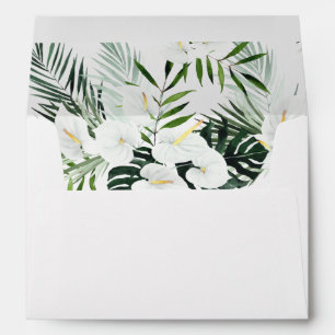 Enveloppe Tropical Palm & White Floral 2