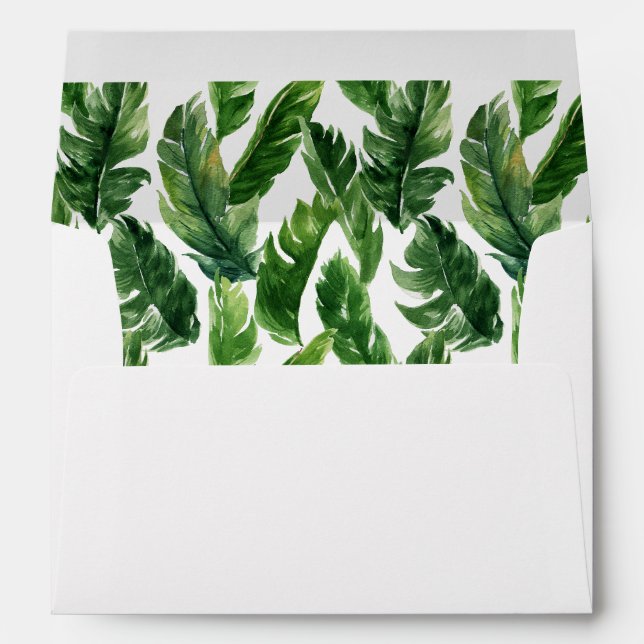 Enveloppe tropicale de motif de feuille de banane (Dos (Bas))