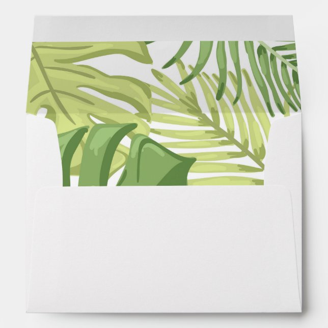 Enveloppe tropicale Hawaii Palm feuille Tropical (Dos (Bas))