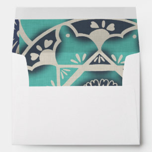 Enveloppe Tuile bleue II de batik