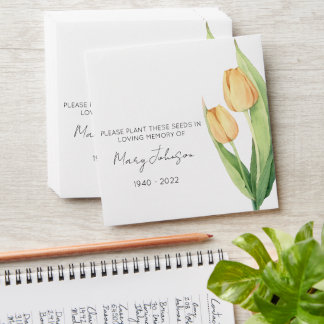 Enveloppe Tulip Memorial Funeral Seed