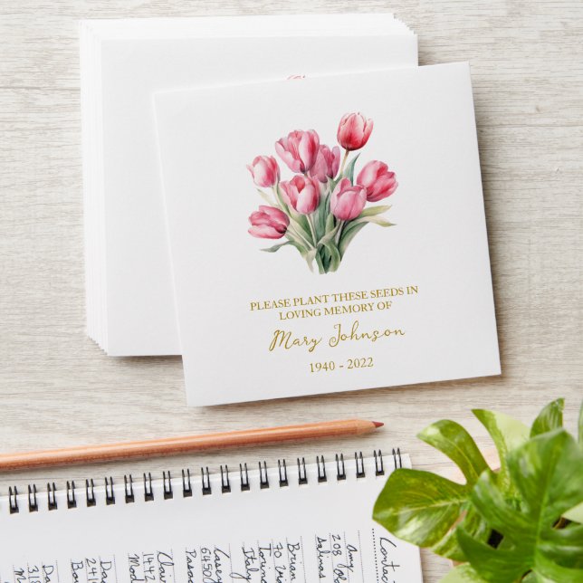 Enveloppe Tulip Memorial Funeral Seed (Stacked)