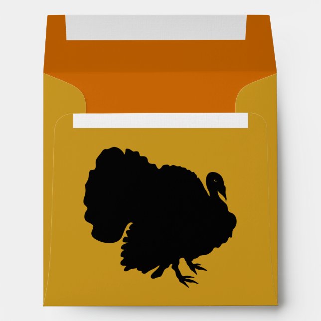 Enveloppe Turquie Silhouette Thanksgiving (Dos (Bas))