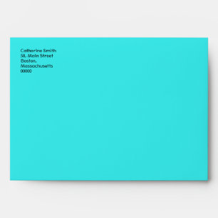 Enveloppe Turquoise Avec Damas À L'Intérieur
