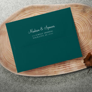 Enveloppe Turquoise bleu vert Mariage 5x7