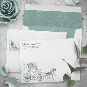 Enveloppe Turquoise Clair Sauge Mer Douce Princesse Adresse