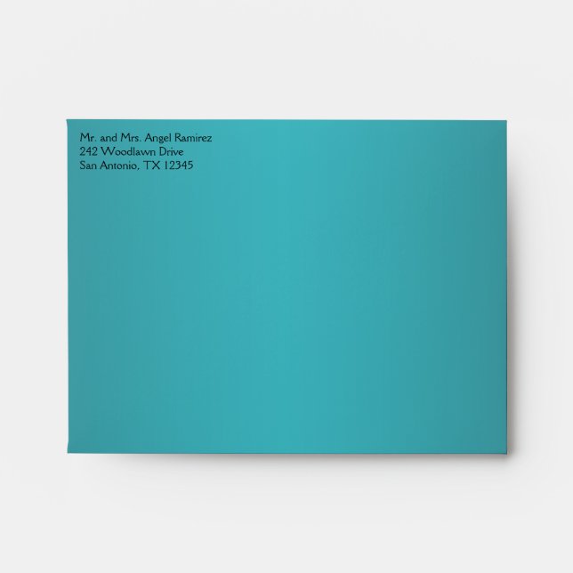 Enveloppe Turquoise et noire pour petits Cartes de (Devant)