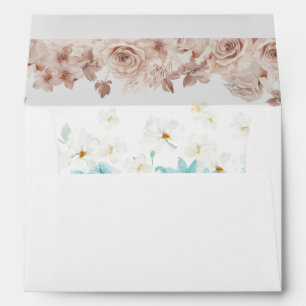 Enveloppe Turquoise et rose pâle