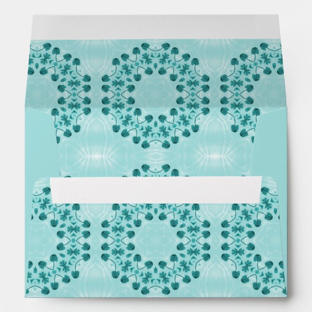Enveloppe Turquoise Floral Abstrait (Dos (Bas))