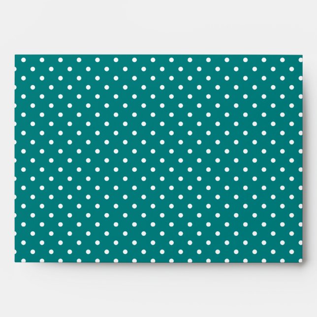 Enveloppe turquoise Pois A7 (Devant)