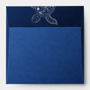 Enveloppe Turtle de la mer d'Hawaii blanc sur Blue Beach Mar