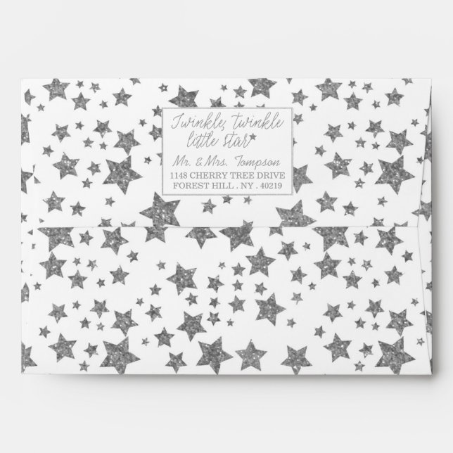 Enveloppe Twink, Twinkle Little Star Baby shower (Dos (Haut rabat))