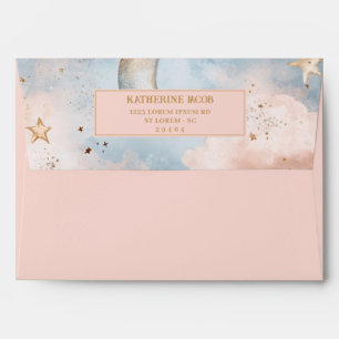 Enveloppe Twinkle scintillement petit baby shower étoile ros