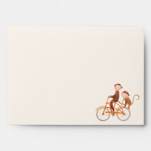 Enveloppe Twins Baby shower mignon singe double problème