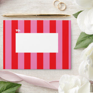 Enveloppe Typographie audacieuse, mariage rose et rouge