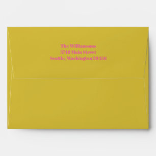 Enveloppe Typographie audacieuse rose jaune moderne 50e anni