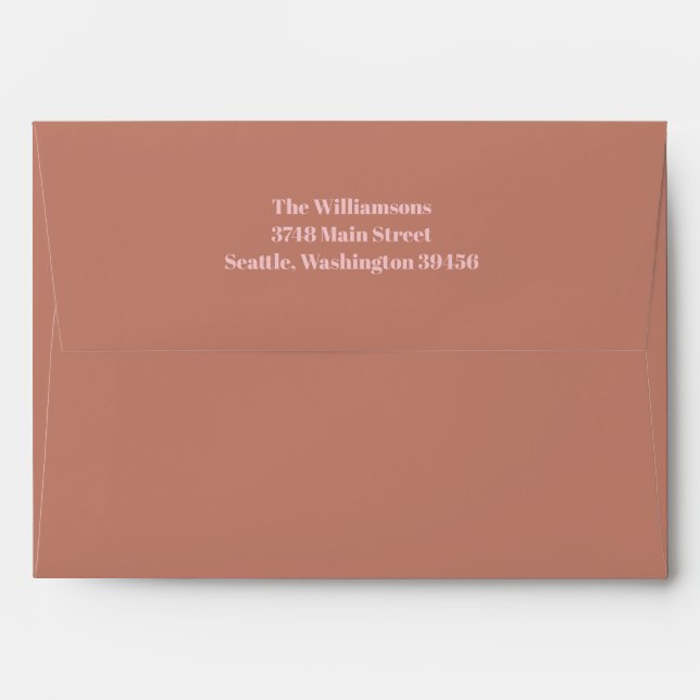 Enveloppe Typographie audacieuse Terracotta Blush Anniversai (Dos (Haut rabat))