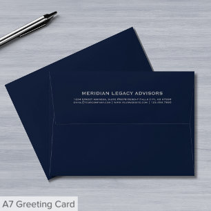 Enveloppe Typographie bleu marine simple