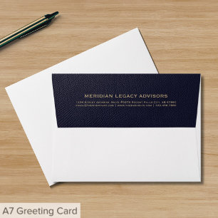 Enveloppe Typographie classique bleue et or