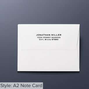 Enveloppe Typographie classique simple A2 Adresse de retour