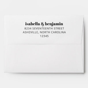 Enveloppe Typographie Gras Blanche Moderne Adresse de retour