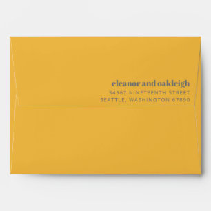 Enveloppe Typographie Gras Jaune et Gris Mariage moderne