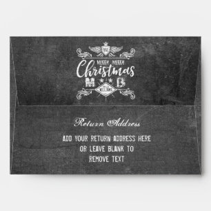 Enveloppe Typographie grunge de Joyeux Noël de tableau rét