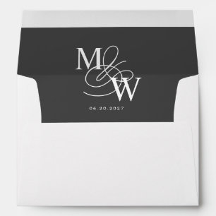 Enveloppe Typographie luxueuse Mariage préadressé