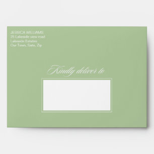 Enveloppe Typographie minimaliste verte Sage correspondant à