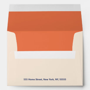 Enveloppe Typographie moderne Gras Mariage Cream Orange