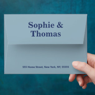 Enveloppe Typographie moderne Gras Mariage Dusty Blue Navy