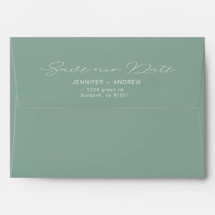 Enveloppe Typographie moderne Turquoise Mariage pré-adress