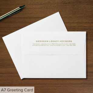 Enveloppe Typographie simple blanche et or