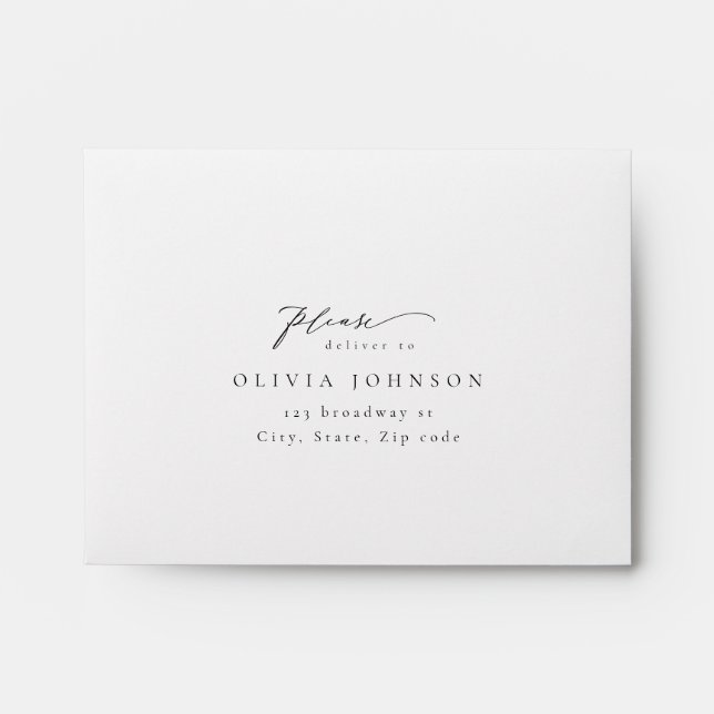 Enveloppe Typographie simple et élégante Mariage moderne RSV (Devant)