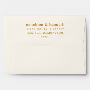 Enveloppe Typographie simple Mariage jaune moutarde moderne